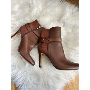 White House black market brown booties 4 inch heel size 7 1/2 medium New no box